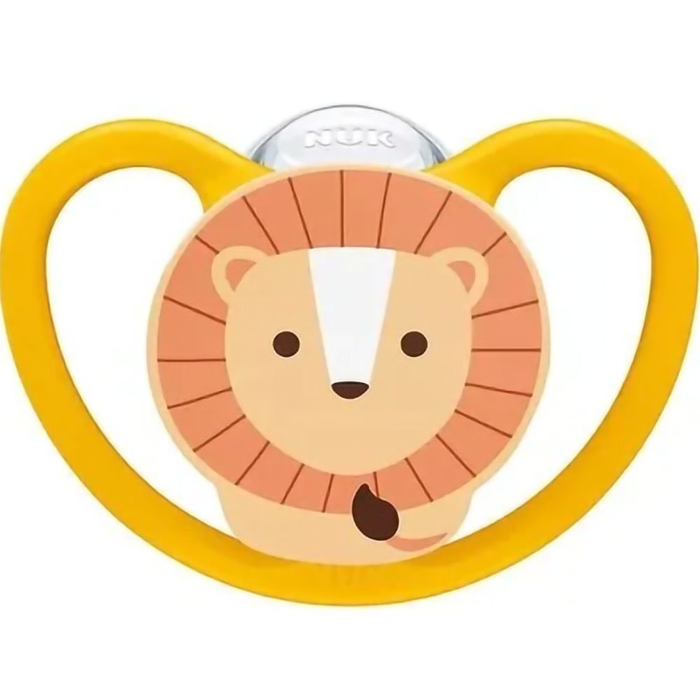 Nuk Space Silicone Soother 6-18m Πορτοκαλί Πιπίλα Σιλικόνης με Σχεδιασμό που Επιτρέπει στην Ευαίσθητη Βρεφική Επιδερμίδα να Αναπνέει 1 Τεμάχιο, Κωδ 10736385