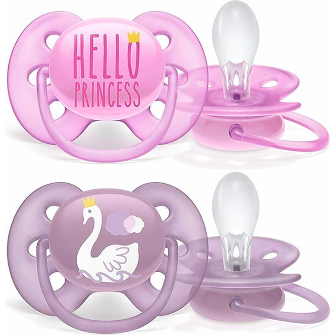 Philips Avent Ultra Soft Silicone Soother 6-18m Φούξια – Μωβ 2 Τεμάχια, Κωδ SCF223/02