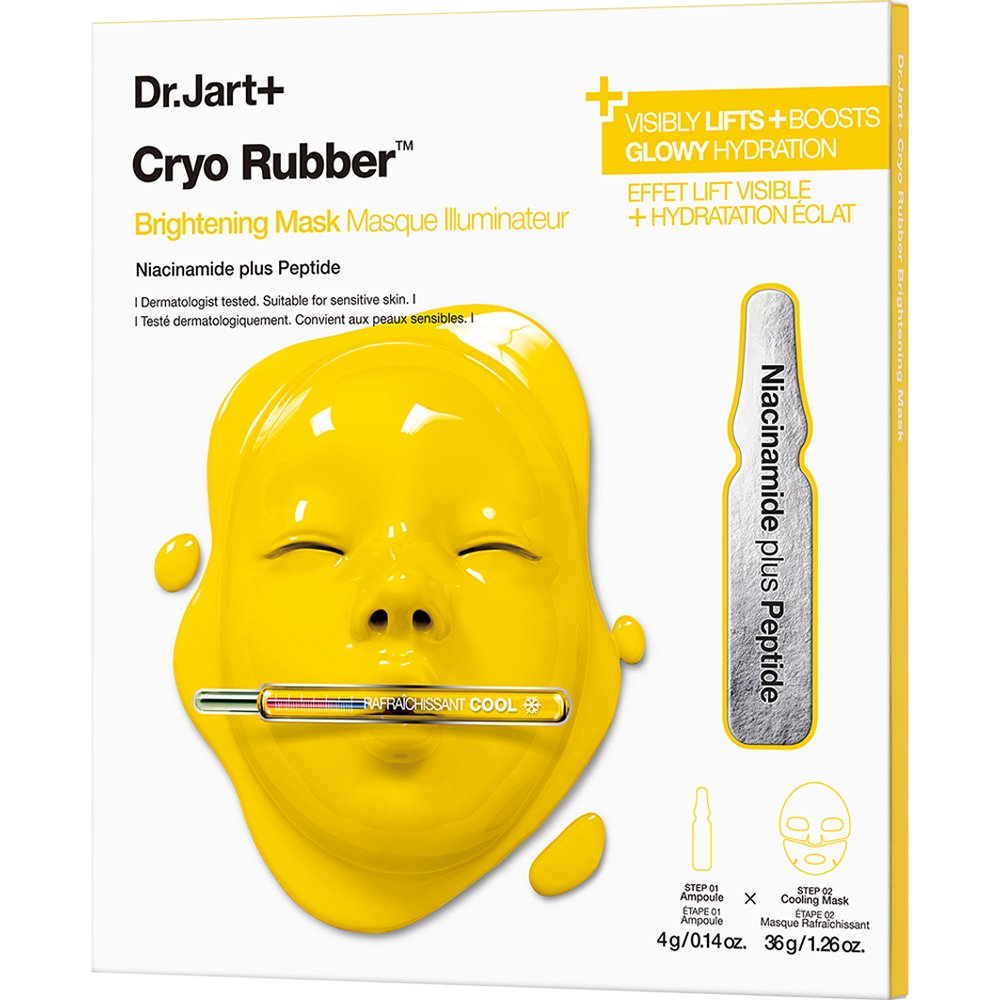 Dr.Jart+ Dr.Jart+ Cryo Rubber Brightening Kit Mask Ενυδατικό Κιτ Περιποίησης Προσώπου με Αμπούλα Νιασιναμίδης & 2% Πεπτίδια & Δροσιστική Μάσκα Υδρογέλης για Λάμψη & Μείωση των Σκούρων Κηλίδων, 1 Τεμάχιο
