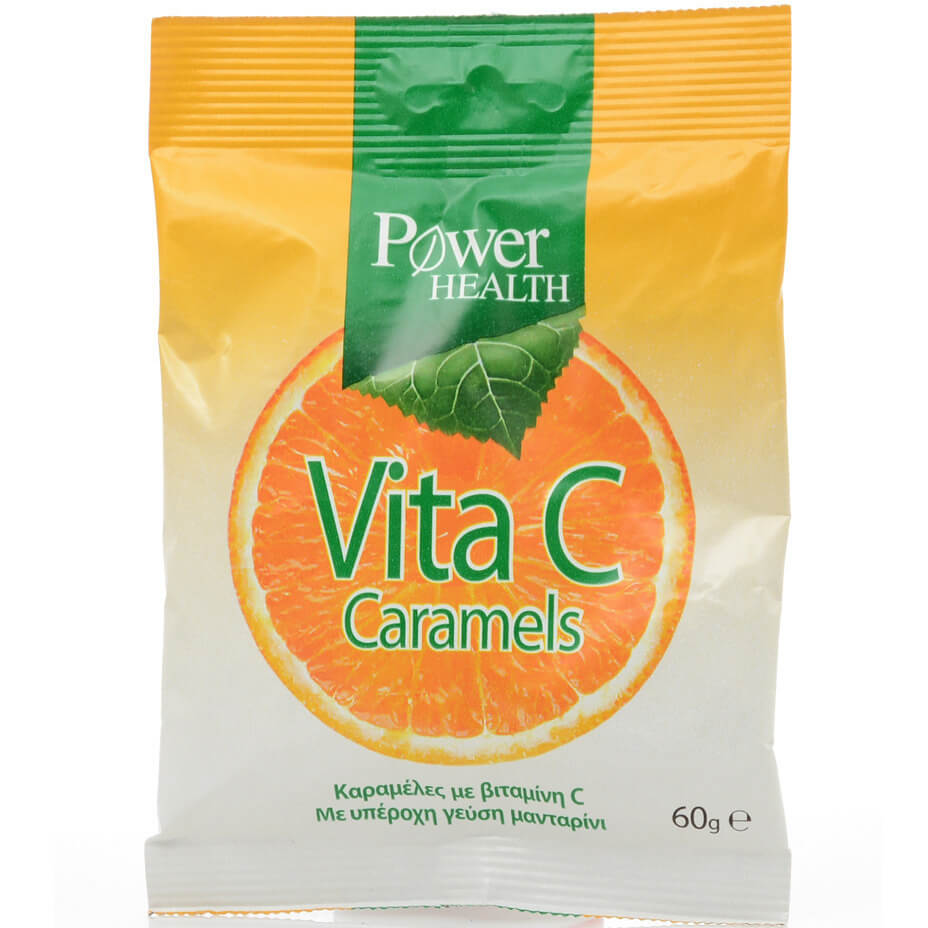 Power Health Vita C Caramels Καραμέλες που Ενισχύουν την Άμυνα του Οργανισμού Με Γεύση Μανταρίνι 60g