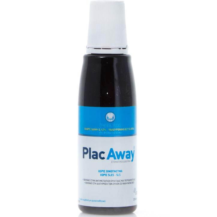 Plac Away Thera Plus 0.12% Στοματικό Διάλυμα με Διγλυκονική Χλωρεξιδίνη, Εμποδίζει το Σχηματισμό της Μικροβιακής Πλάκας 250ml
