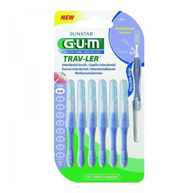 Gum Trav-Ler Interdental Brush Μεσοδόντια Βουρτσάκια 6 τεμάχια – 0.6