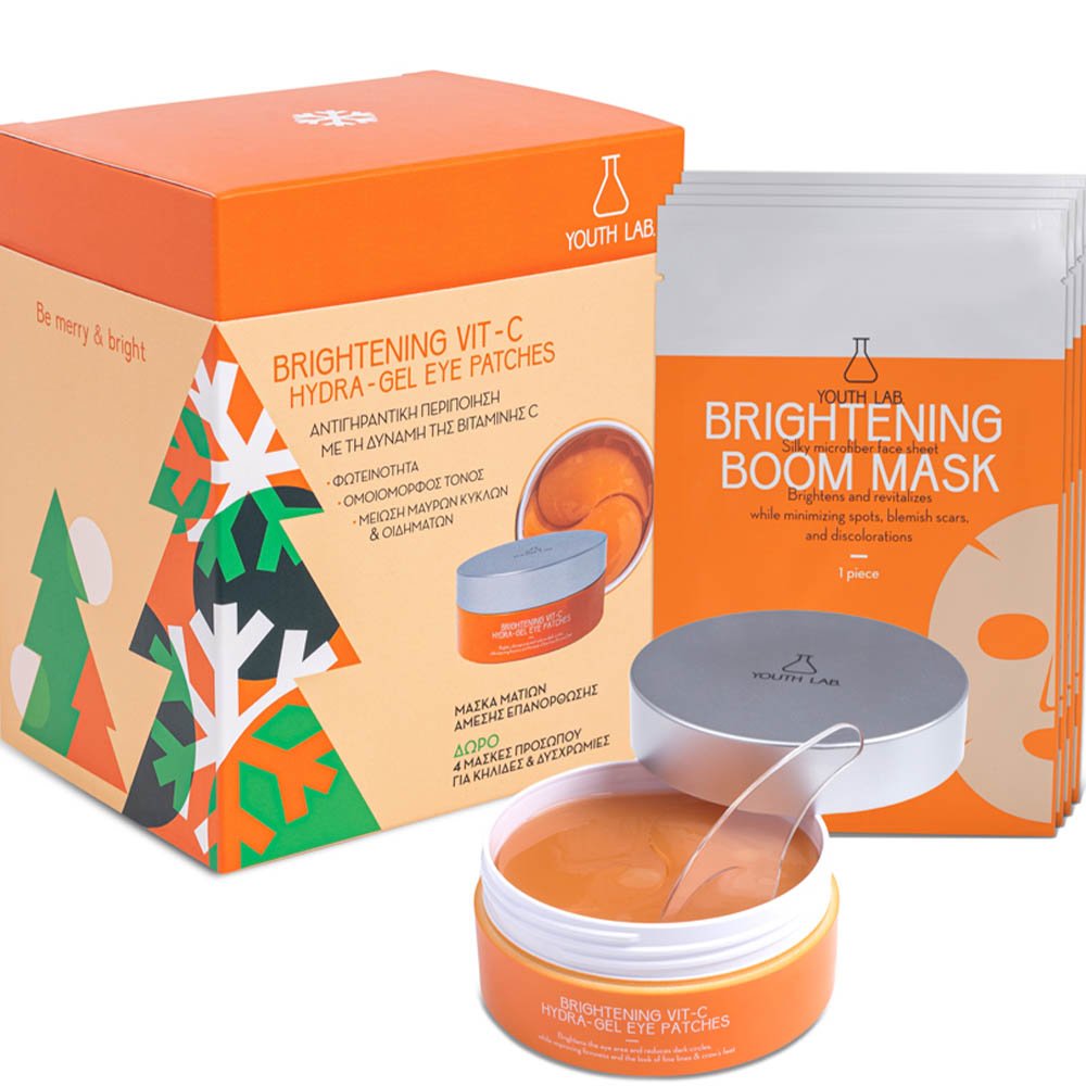 Youth Lab Promo Brightening Vit-C Hydra-Gel Eye Patches 60 Τεμάχια & Δώρο Brightening Boom Mask 4 Τεμάχια