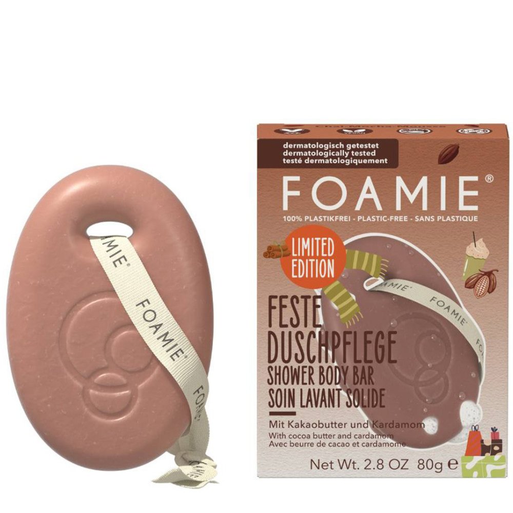 Foamie Limited Edition Cocoa Butter & Cardamom Shower Body Bar Μπάρα Καθαρισμού Σώματος με Άρωμα Κακάο & Κάρδαμο για Ευαίσθητες Επιδερμίδες 80g