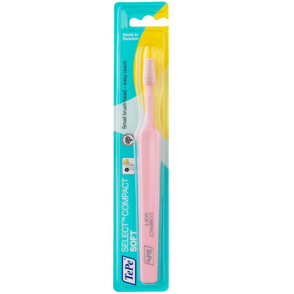 TePe Select Compact Soft Toothbrush Μαλακή Οδοντόβουρτσα με Μικρή Κεφαλή για Αποτελεσματικό Καθαρισμό 1 Τεμάχιο - Ροζ