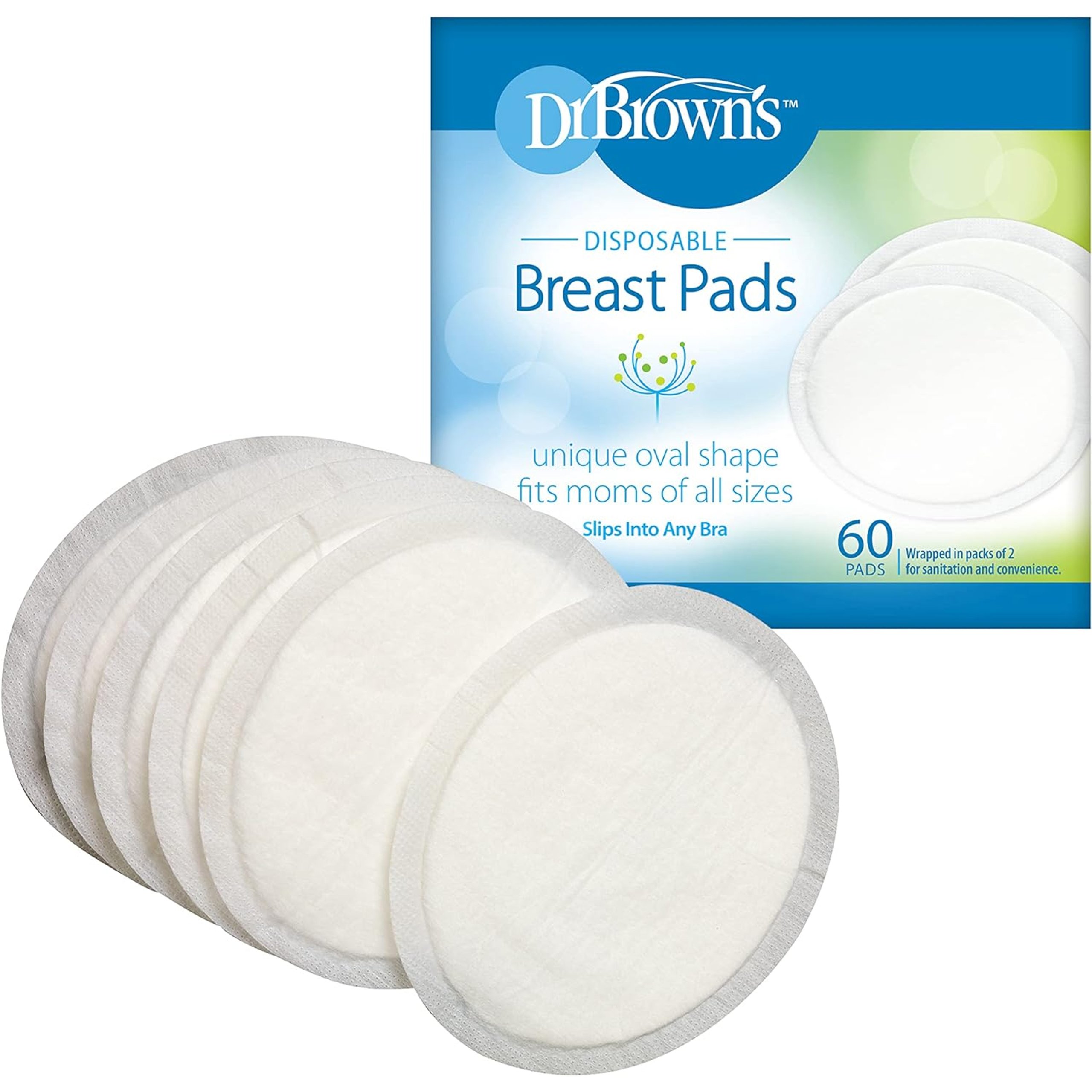 Dr.Brown Dr. Brown's Disposable Breast Pads Επιθέματα Στήθους για την Αντιμετώπιση των Διαρροών του Γάλακτος 60 Τεμάχια, Κωδ 18/S4021H