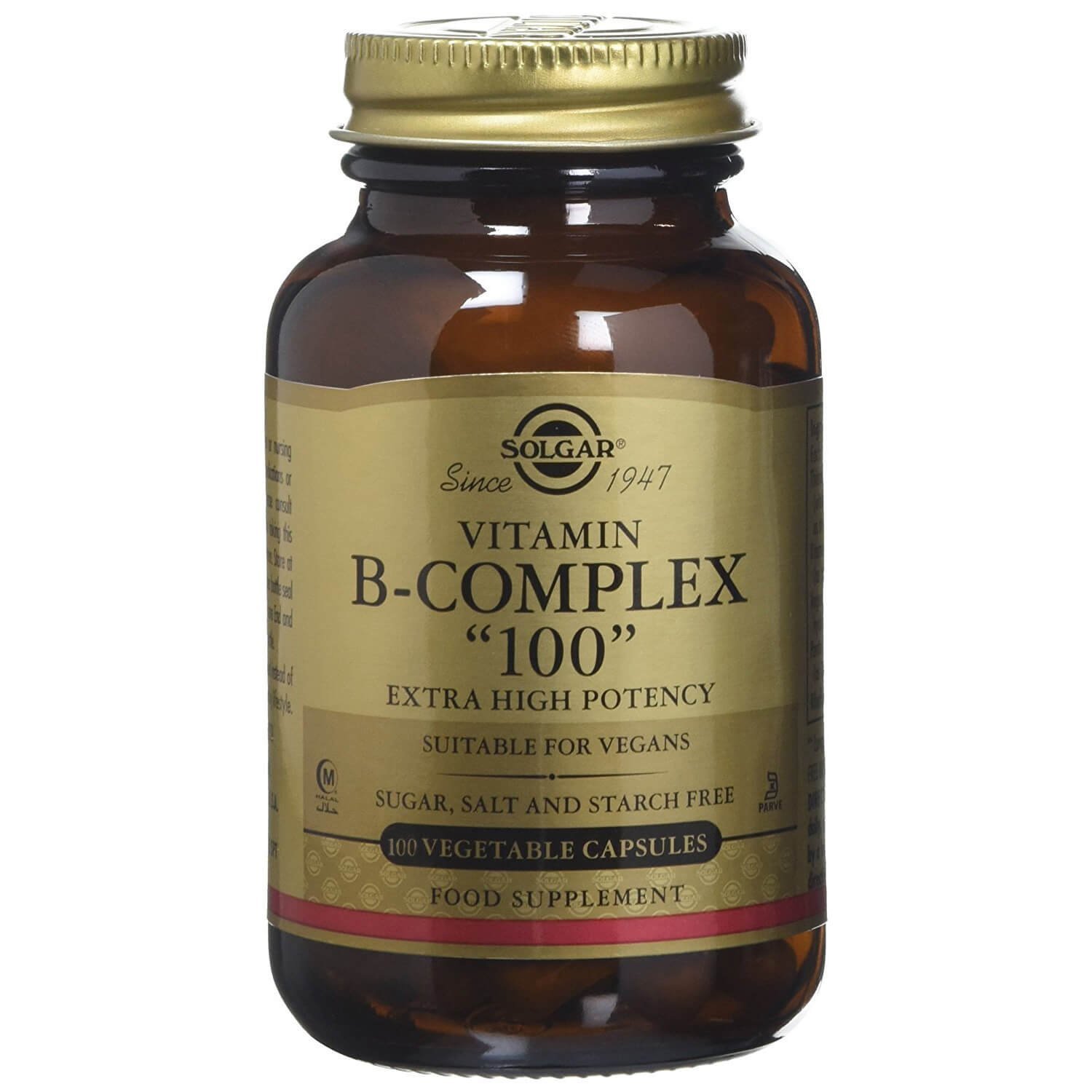 Solgar Formula B-Complex 100mg Συμπλήρωμα Διατροφής για την Καλή Λειτουργία του Νευρικού Συστήματος 100veg.caps