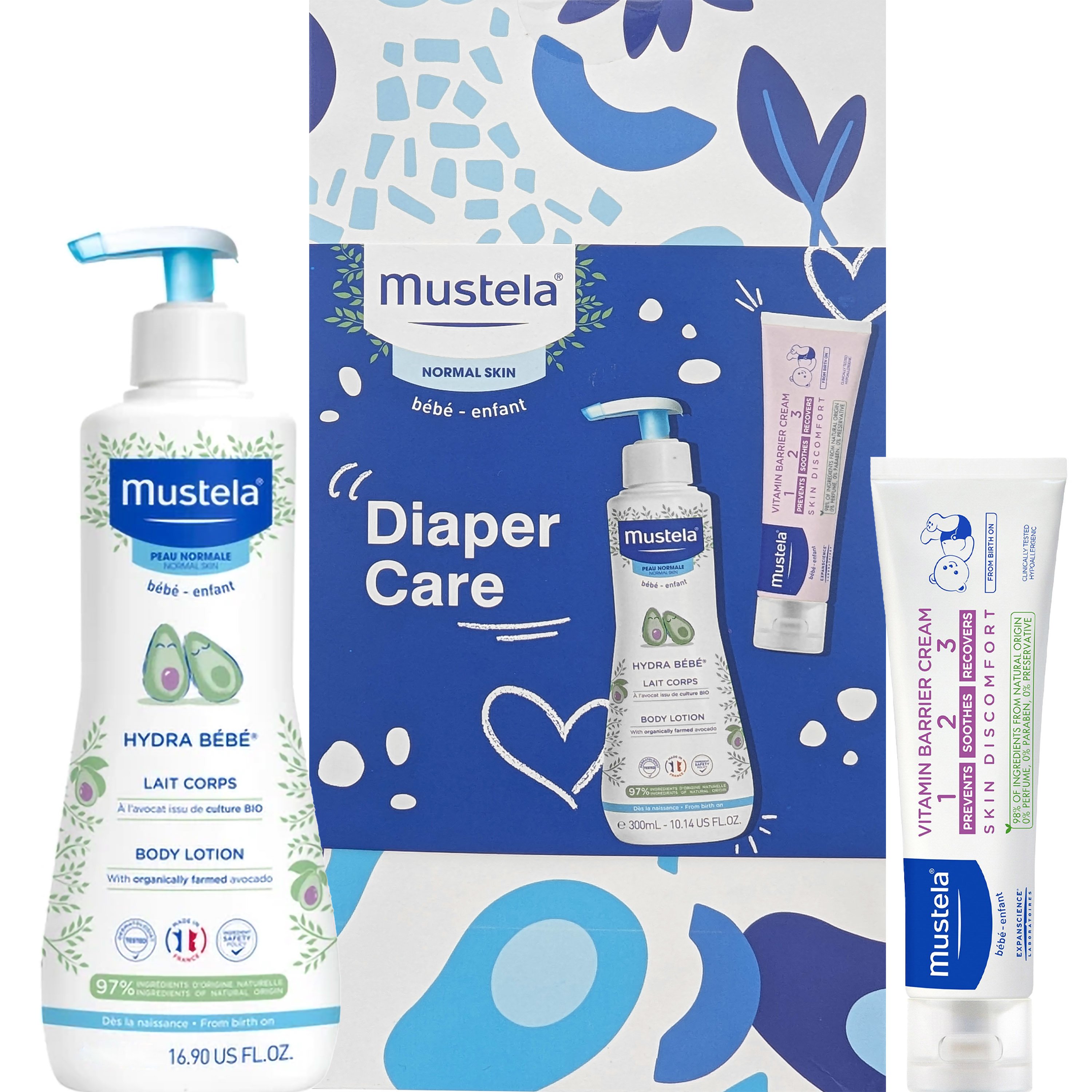 Mustela Promo Hydra Bebe Body Lotion 300ml & Vitamin Barrier Cream 50ml