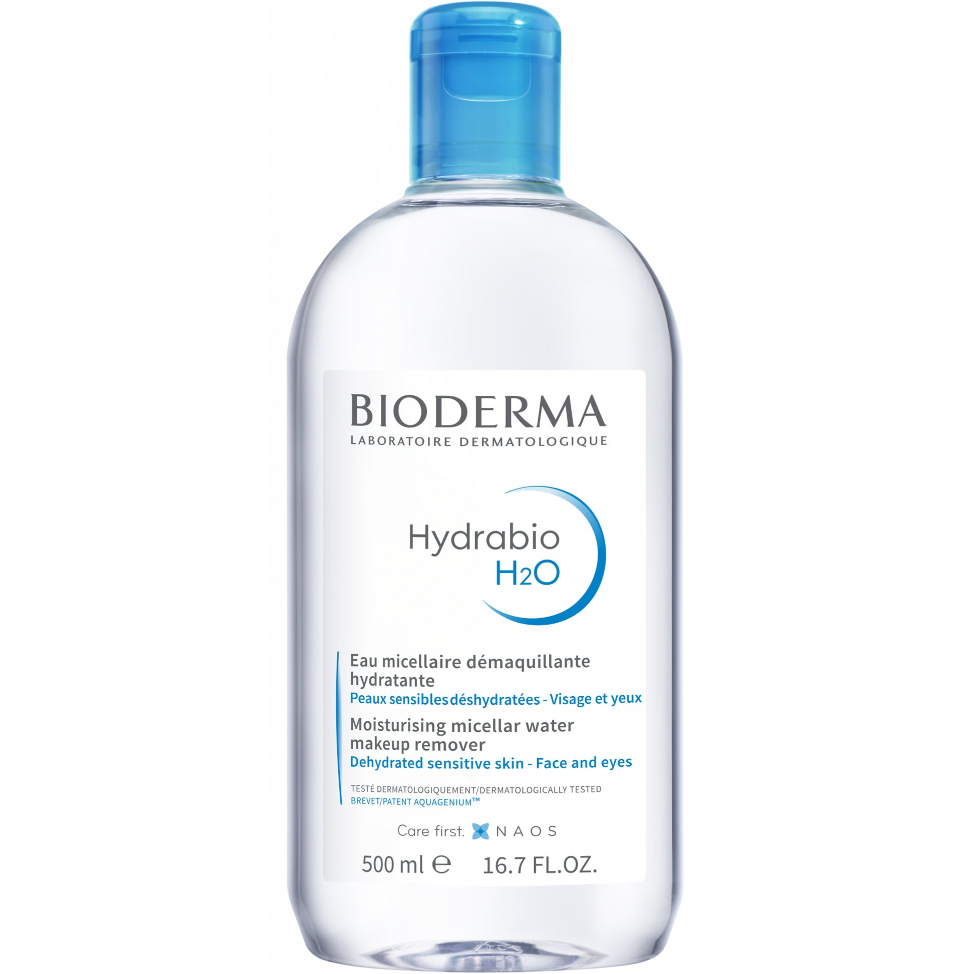 Bioderma Hydrabio H2O Moisturising Micellar Water Makeup Remover Μικυλλιακό Νερό Καθαρισμού & Ντεμακιγιάζ Προσώπου - Ματιών, Κατάλληλο για Αφυδατωμένη Ευαίσθητη Επιδερμίδα 500ml