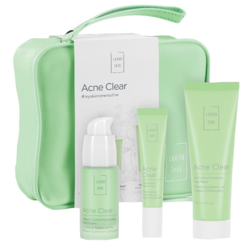 Lavish Care Lavish Care Promo Acne Clear Sebum Control Moisturising Face Cream 30ml & Rapid Relief Blemish Spot Gel 15ml & Oil Control Purifying Face Mask 75ml