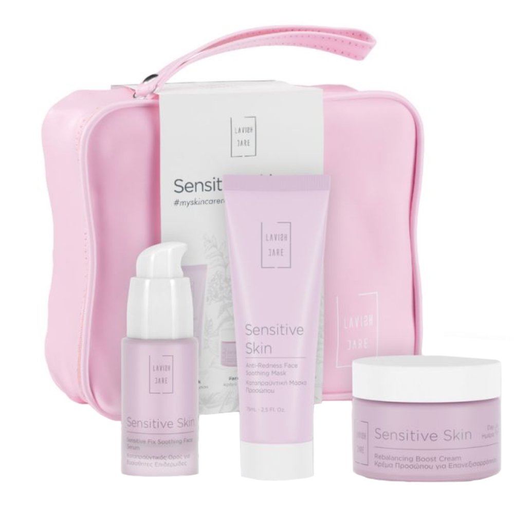 Lavish Care Lavish Care Promo Sensitive Skin Anti-Redness Face Soothing Mask 75ml & Rebalancing Boost Day Cream 50ml & Fix Soothing Face Serum 30ml
