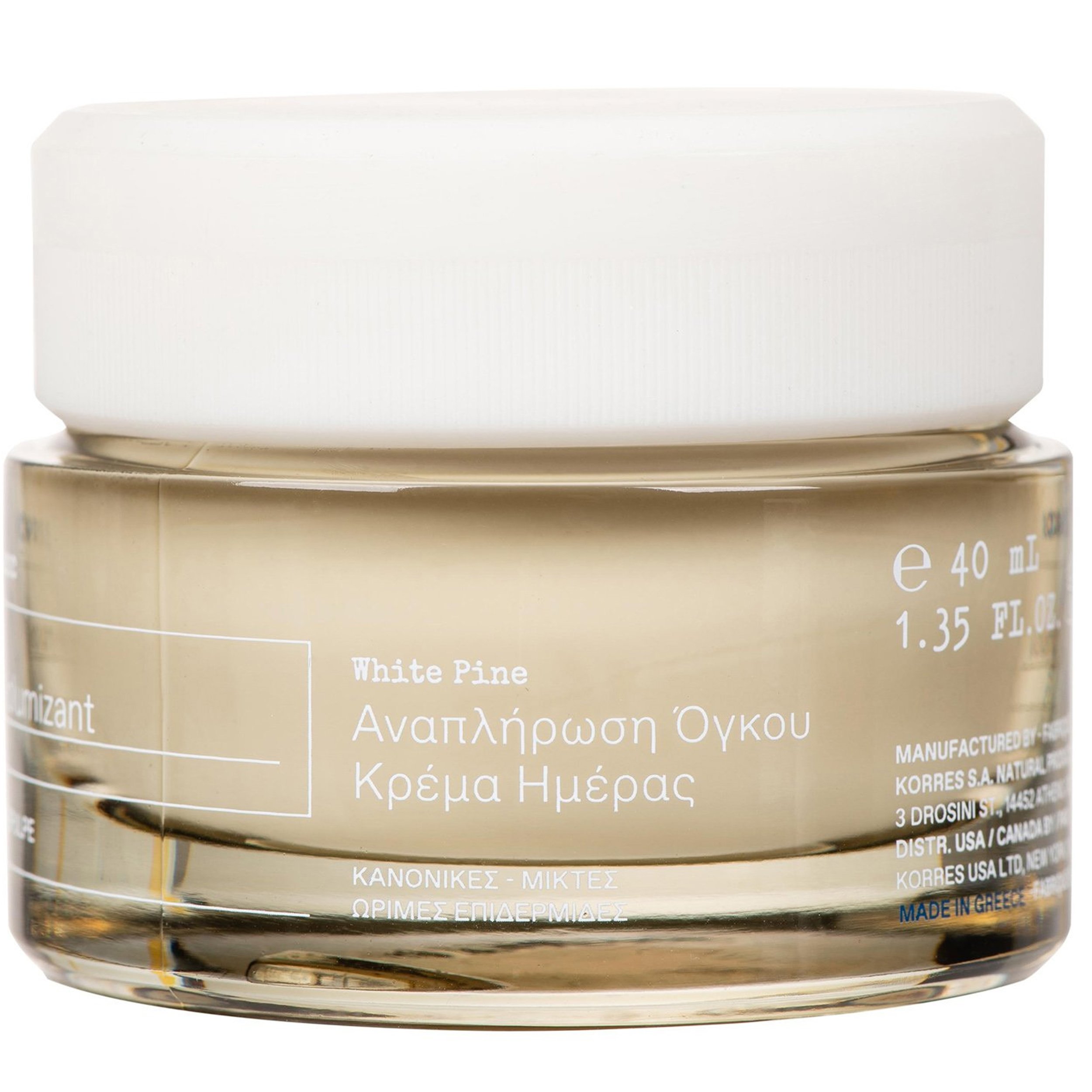 Korres Korres White Pine Day Cream Λευκή Πεύκη Κρέμα Ημέρας Αναπλήρωσης Όγκου για Κανονικές, Μικτές Επιδερμίδες 40ml