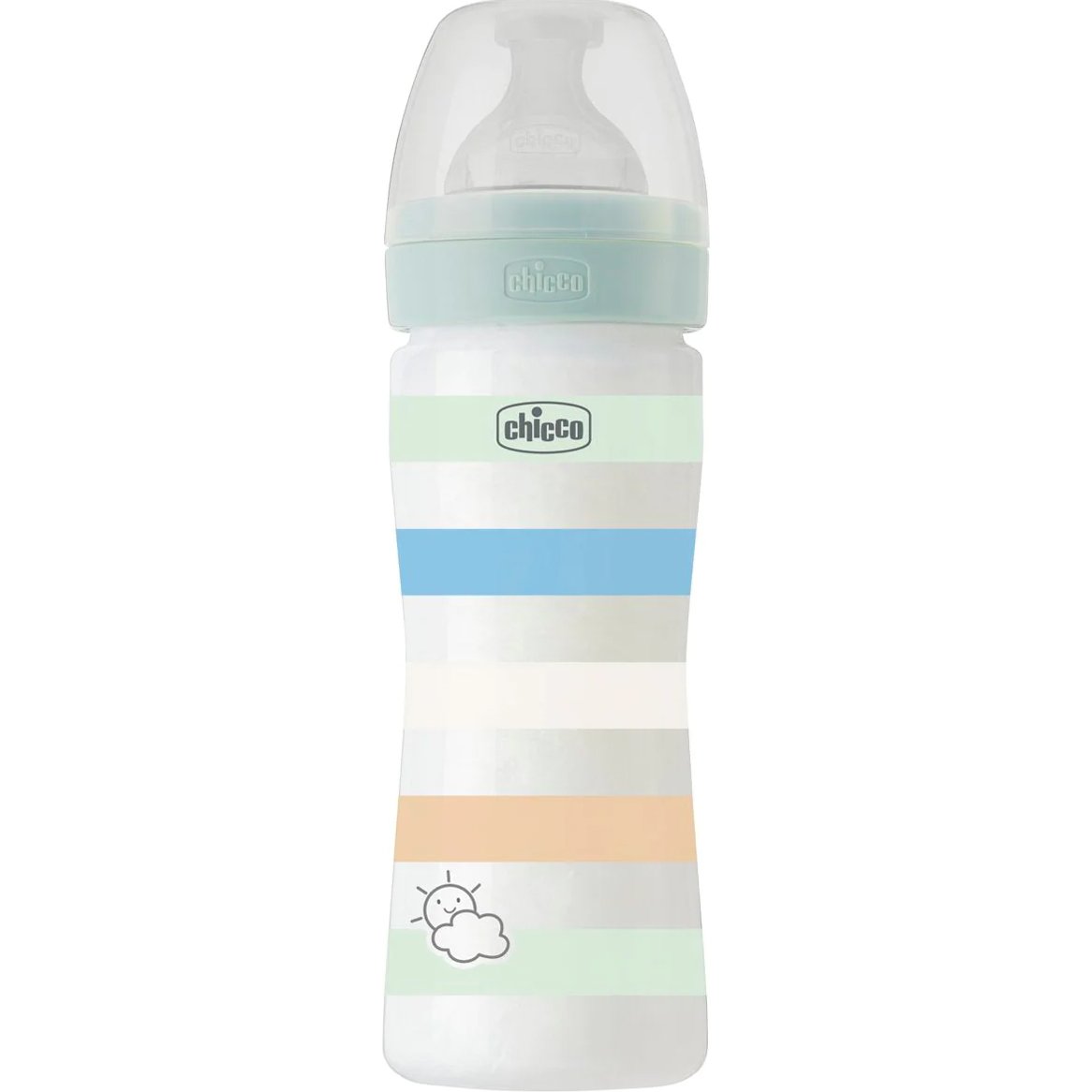 Chicco Well-Being Colors Boy Πλαστικό Μπιμπερό με Θηλή Κανονικής Ροής 2m+ Ειδικά Σχεδιασμένο για να Μειώνει τους Κολικούς & τις Παλινδρομήσεις που Προκαλεί το Τάισμα στα Βρέφη 250ml, Κωδ 28623-21