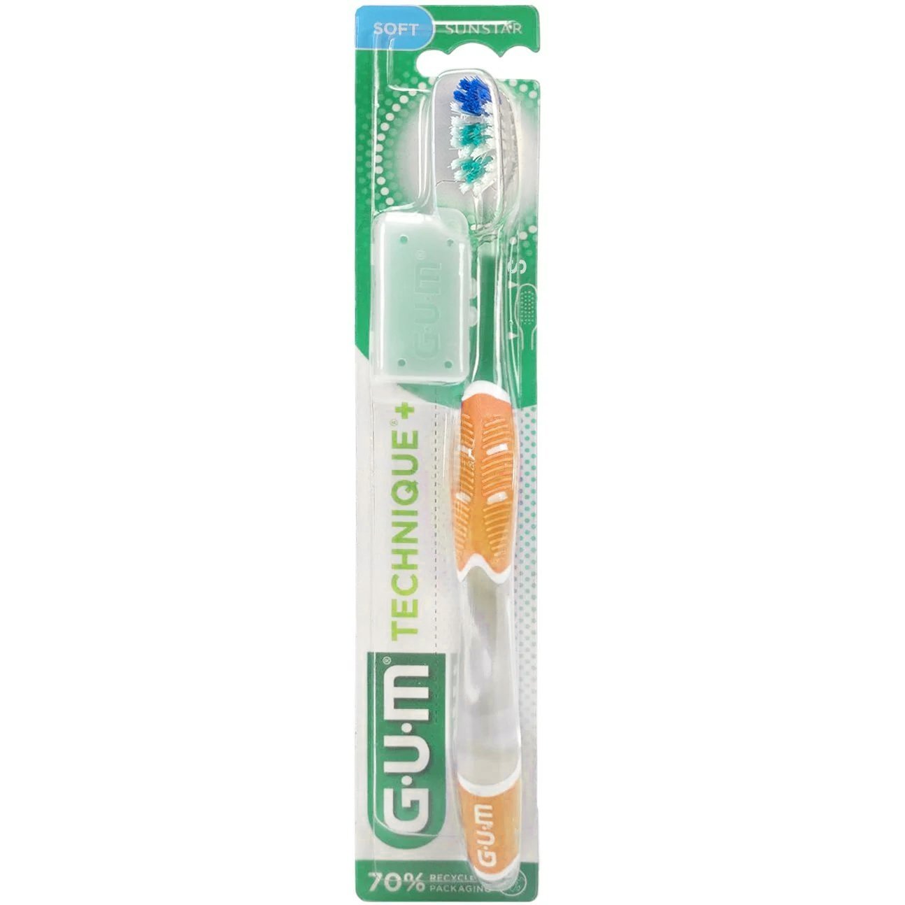 Gum Technique+ Soft Toothbrush Small Χειροκίνητη Οδοντόβουρτσα με Μαλακές Ίνες 1 Τεμάχιο, Κωδ 491 – Πορτοκαλί