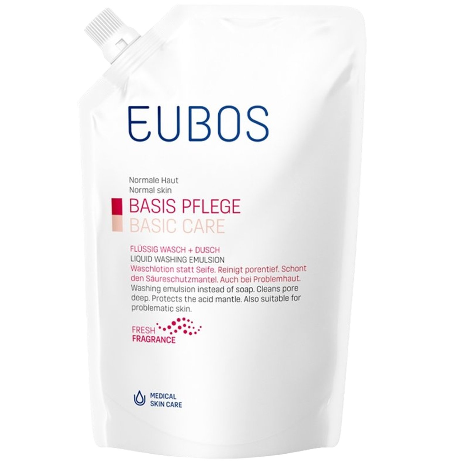 Eubos Basic Care Face - Body Liquid Washing Emulsion Refill Υγρό Καθαρισμού Προσώπου - Σώματος, Χωρίς Σαπούνι 400ml