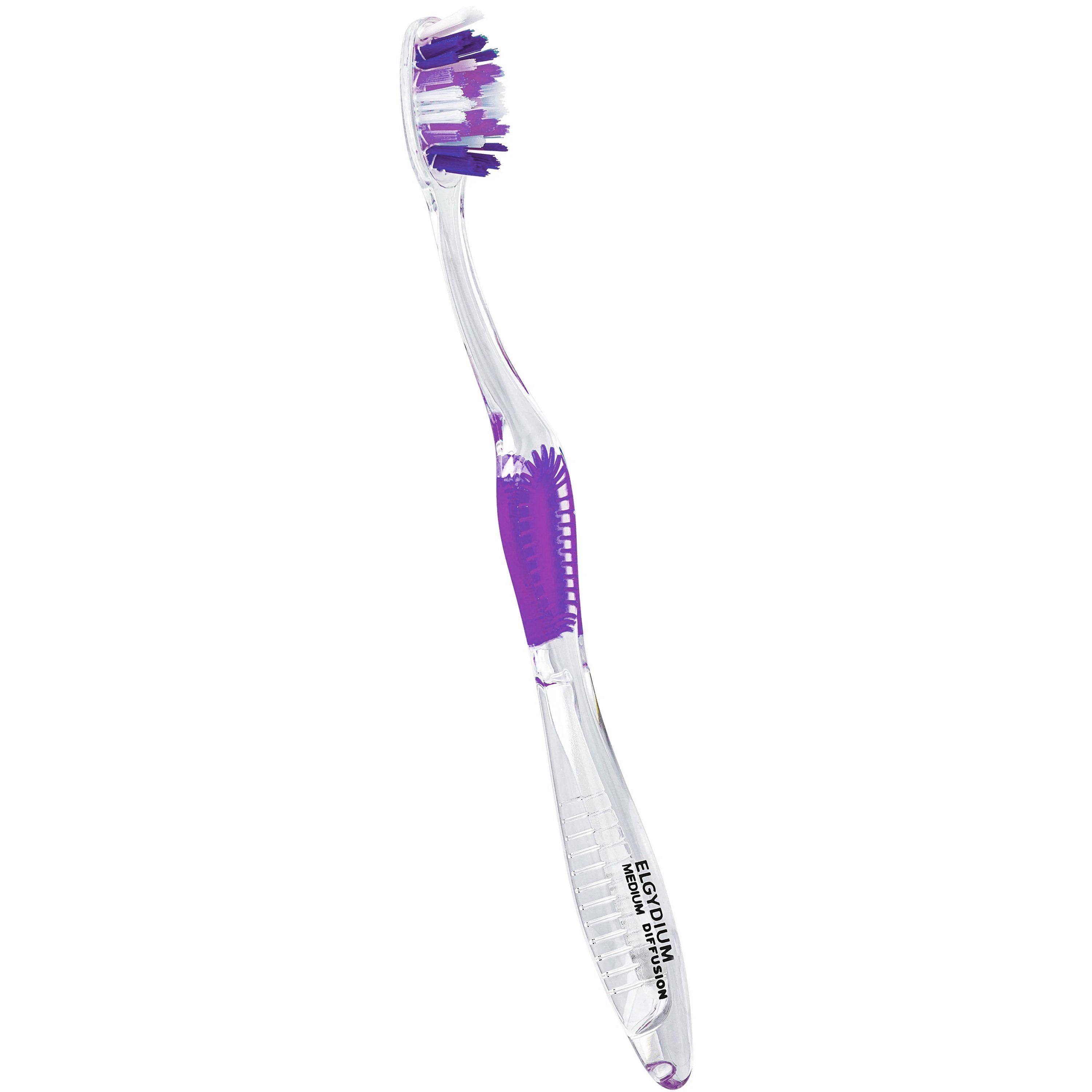 Elgydium Diffusion Soft Toothbrush Μωβ Μαλακή Οδοντόβουρτσα για Βαθύ Καθαρισμό 1 Τεμάχιο