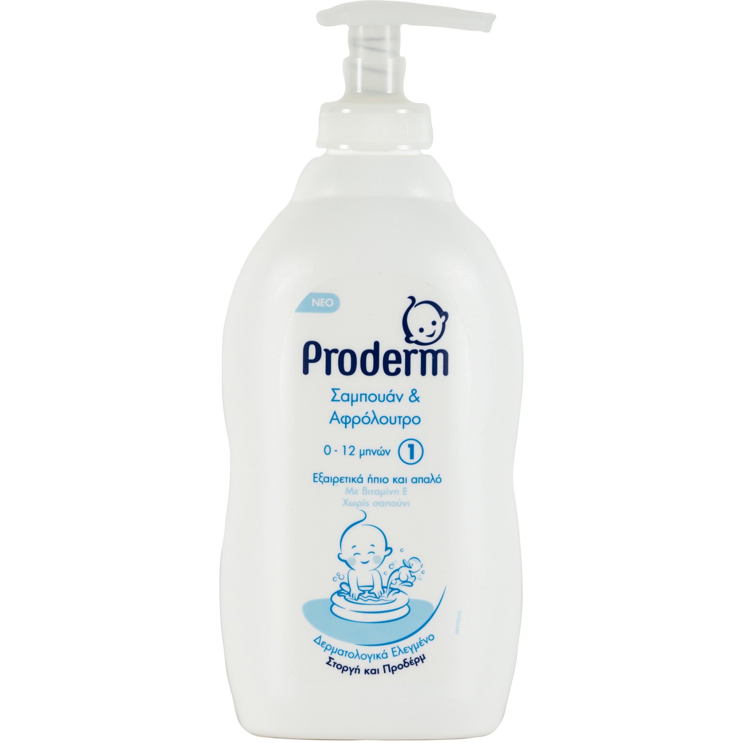 Proderm Σαμπουάν & Αφρόλουτρο 0-12 Μηνών 400ml