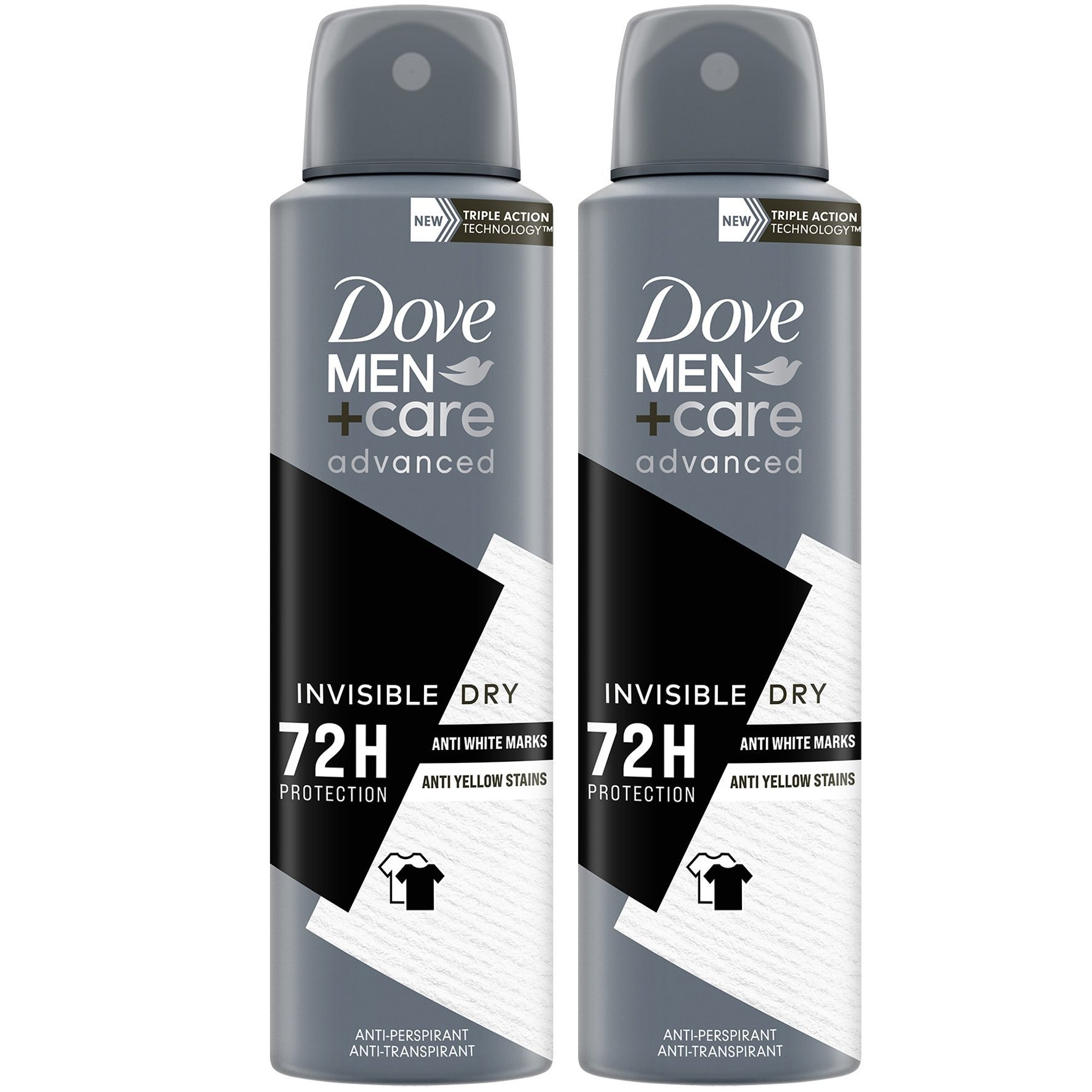Dove Πακέτο Προσφοράς Men+ Care Advanced Invisible Dry 72h Anti-Perspirant Spray 2x150ml (1+1 Δώρο)