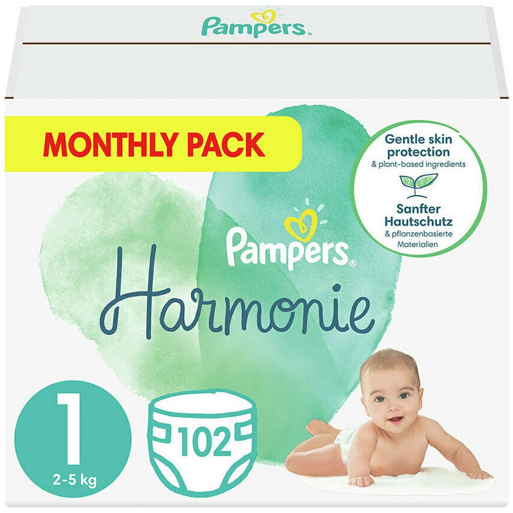 Pampers Harmonie Monthly Pack No1 (2-5kg) 102 πάνες