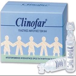Clinofar Αμπούλες Αποστειρωμένος Φυσιολογικός Ορός, Για Την Μύτη Και Τα Μάτια 15 x 5ml