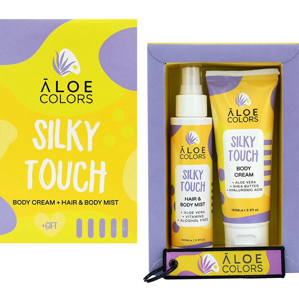 Aloe Colors Promo Silky Touch Body Cream 100ml, Hair & Body Mist Silky Touch 100ml & Δώρο Μπρελόκ 1 Τεμάχιο