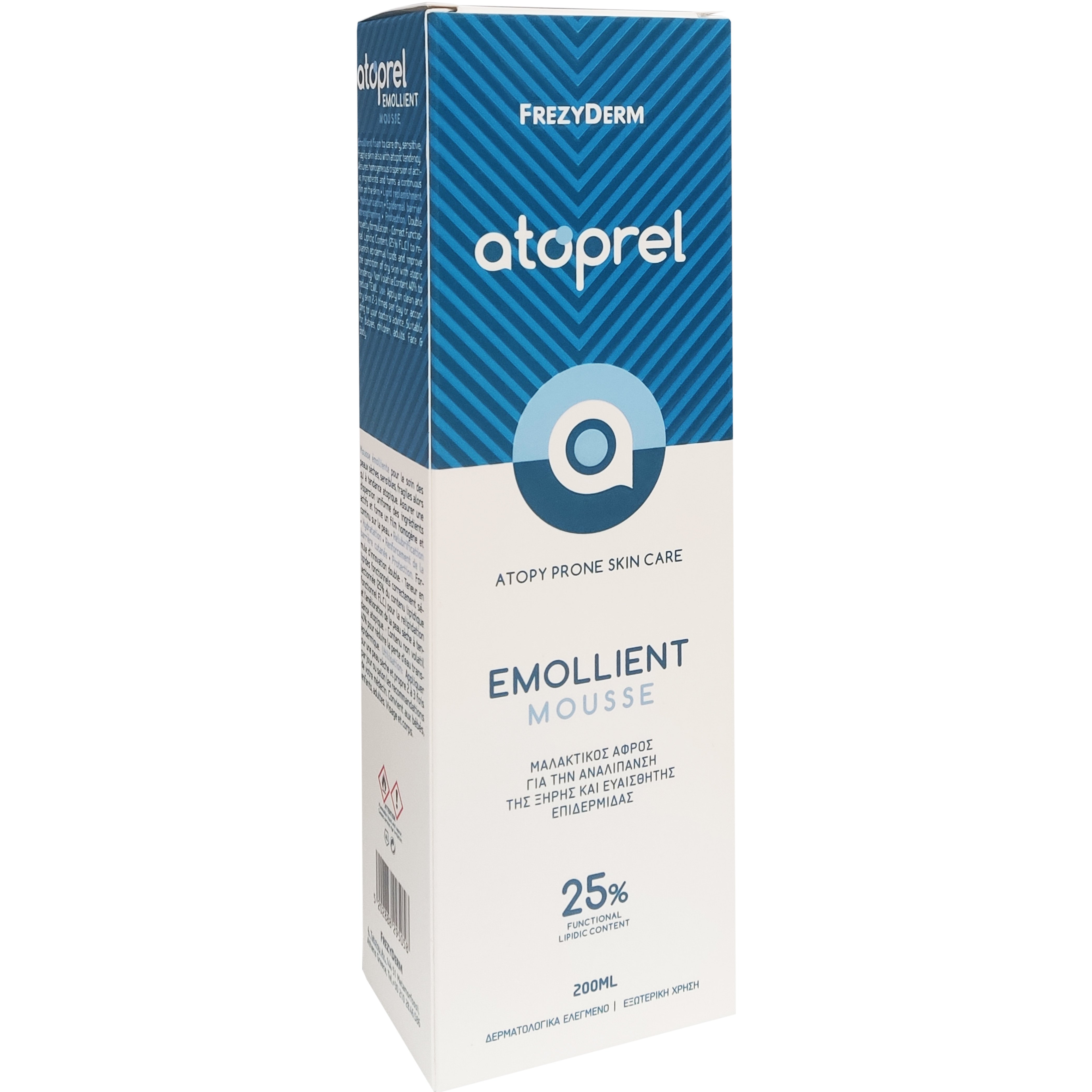 Frezyderm Atoprel Emollient Mousse Μαλακτικός Αφρός Προσώπου & Σώματος για Ξηρή & Ευαίσθητη Επιδερμίδα 200ml