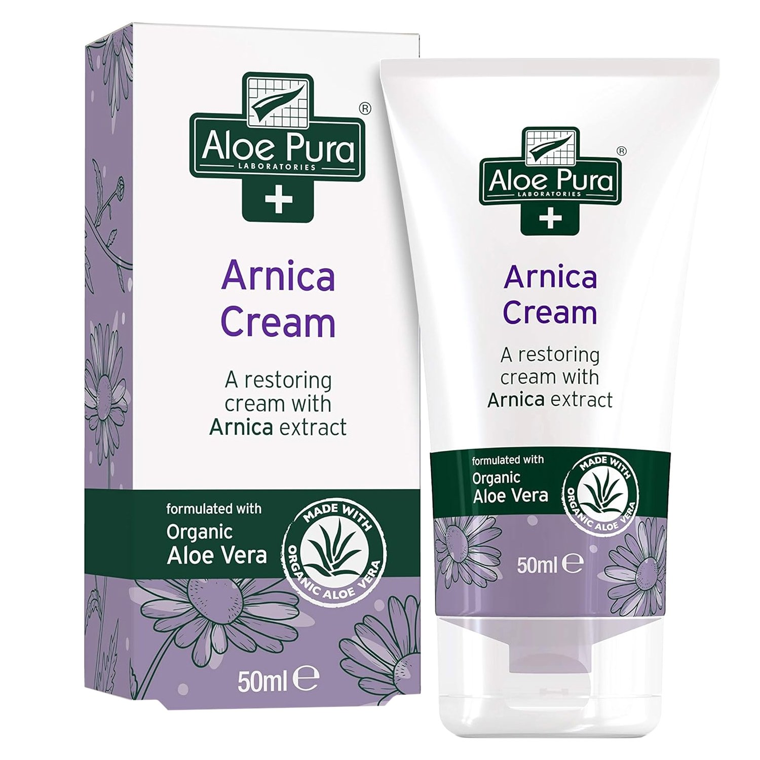 Optima Health & Nutrition Aloe Pura Arnica Restoring Cream Επανορθωτική, Επουλωτική Κρέμα με Άρνικα & Αλόη Βέρα 50ml