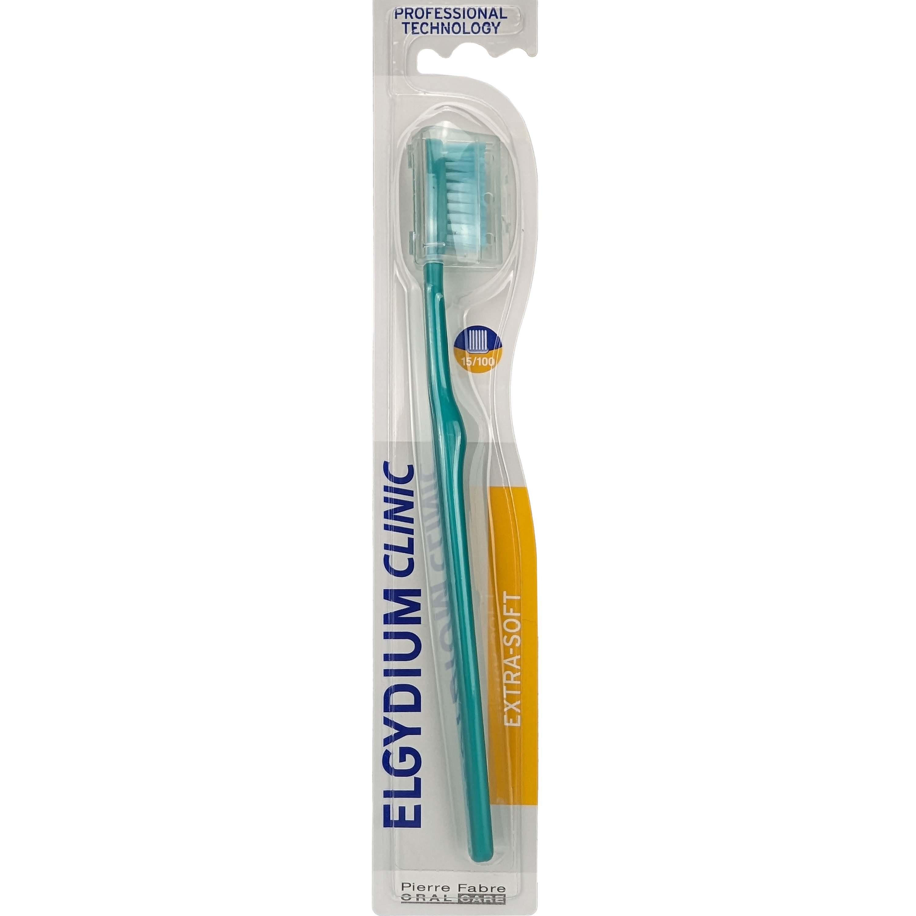 Pierre Fabre Oral Care Elgydium Clinic Extra-Soft 15/100 Toothbrush Πολύ Μαλακή Οδοντόβουρτσα Κατάλληλη για Μετεγχειρητική Φροντίδα 1 Τεμάχιο - Τιρκουάζ