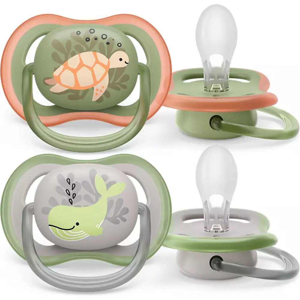 Philips Avent Ultra Air Silicone Soother 6-18m Γκρι – Χακί Ορθοδοντική Πιπίλα Σιλικόνης με Μεγάλες Οπές για να Αναπνέει το Δέρμα του Μωρού 2 Τεμάχια, Κωδ SCF085/60