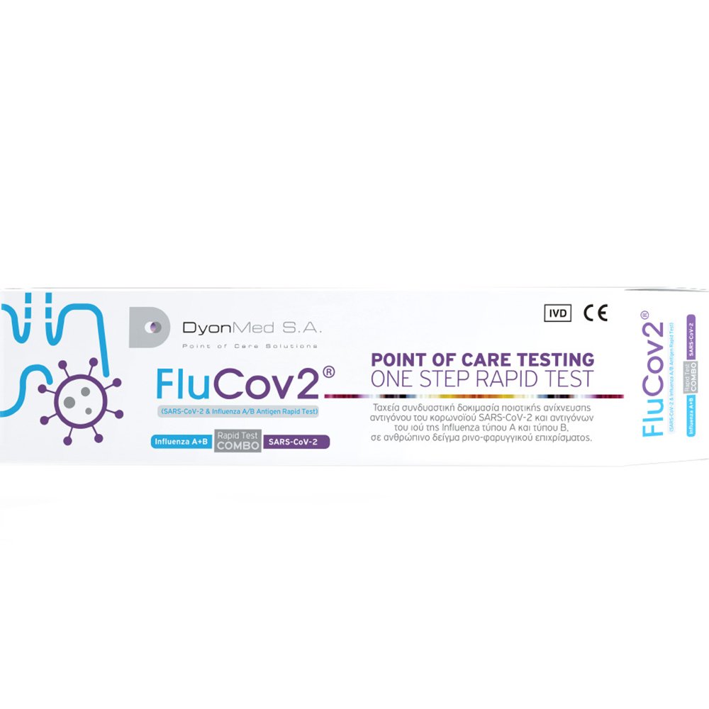 DyonMed One Step Rapid Test Influenza A/B & Covid19 Combo Κασέτα Ταχείας Ανίχνευσης Αντιγόνου Covid-19 & Γρίπης Τύπου Α/Β με Ρινοφαρυγγικό Δείγμα 1 Τεμάχιο 58178