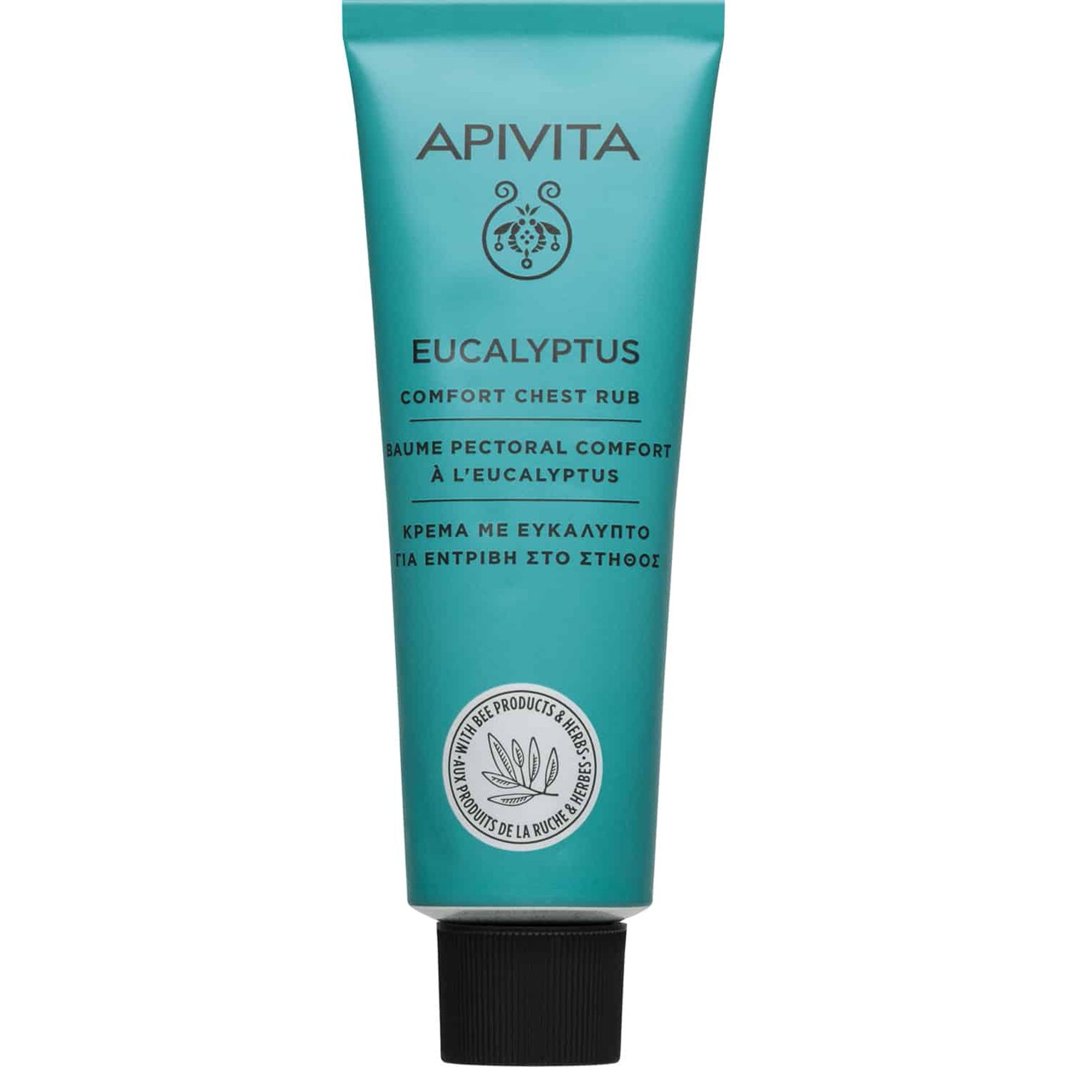 Apivita Apivita Eucalyptus Comfort Chest Rub Cream Κρέμα με Ευκάλυπτο για Εντριβή στο Στήθος, Κατάλληλη για την Καταπολέμηση των Συμπτωμάτων Κρυολογήματος, την Ανακούφιση Μυικών Πόνων & τη Ρινική Αποσυμφόρηση 50ml