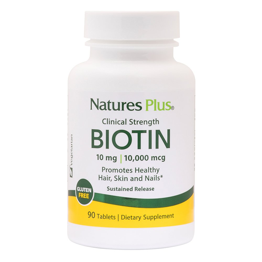 Nature’s Plus Biotin 10mg Συμπλήρωμα Διατροφής για την Υγεία των Μαλλιών, Νυχιών και του Δέρματος 90tabs