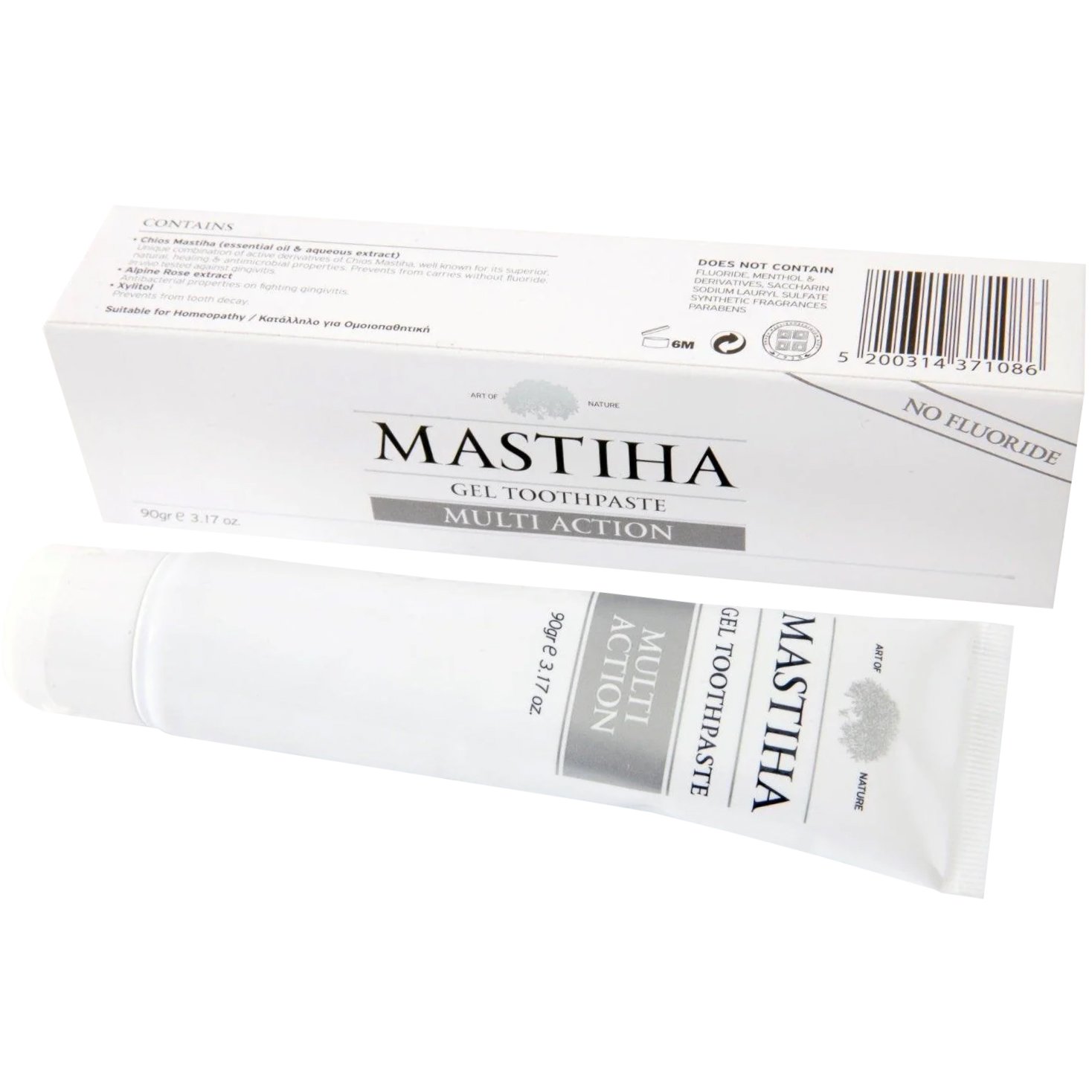 Mastiha Gel Toothpaste Multi Action Οδοντόπαστα Πολλαπλής Δράσης με Γεύση Μαστίχας, Χωρίς Φθόριο 90g