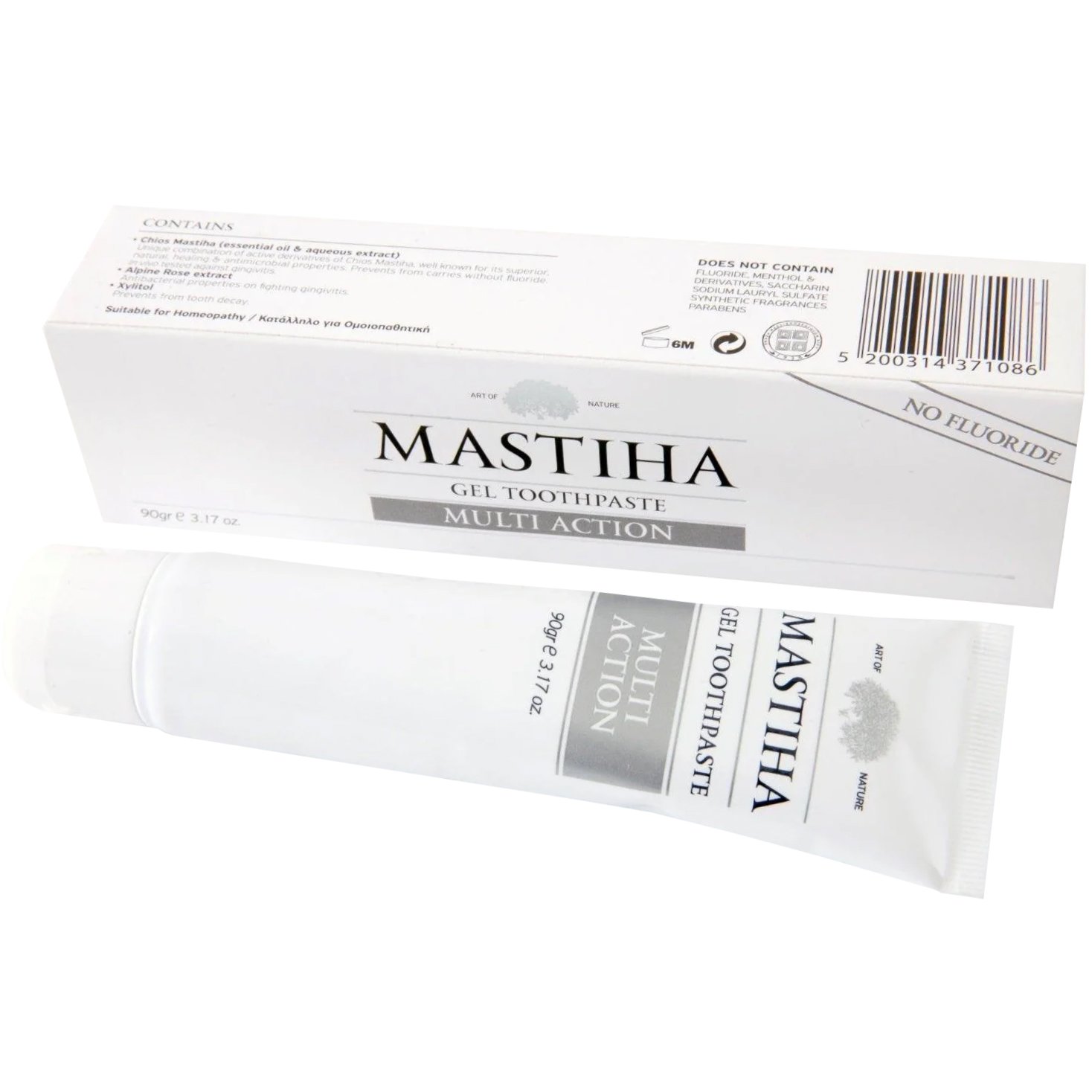 Mastiha Mastiha Gel Toothpaste Multi Action Οδοντόπαστα Πολλαπλής Δράσης με Γεύση Μαστίχας, Χωρίς Φθόριο 90g