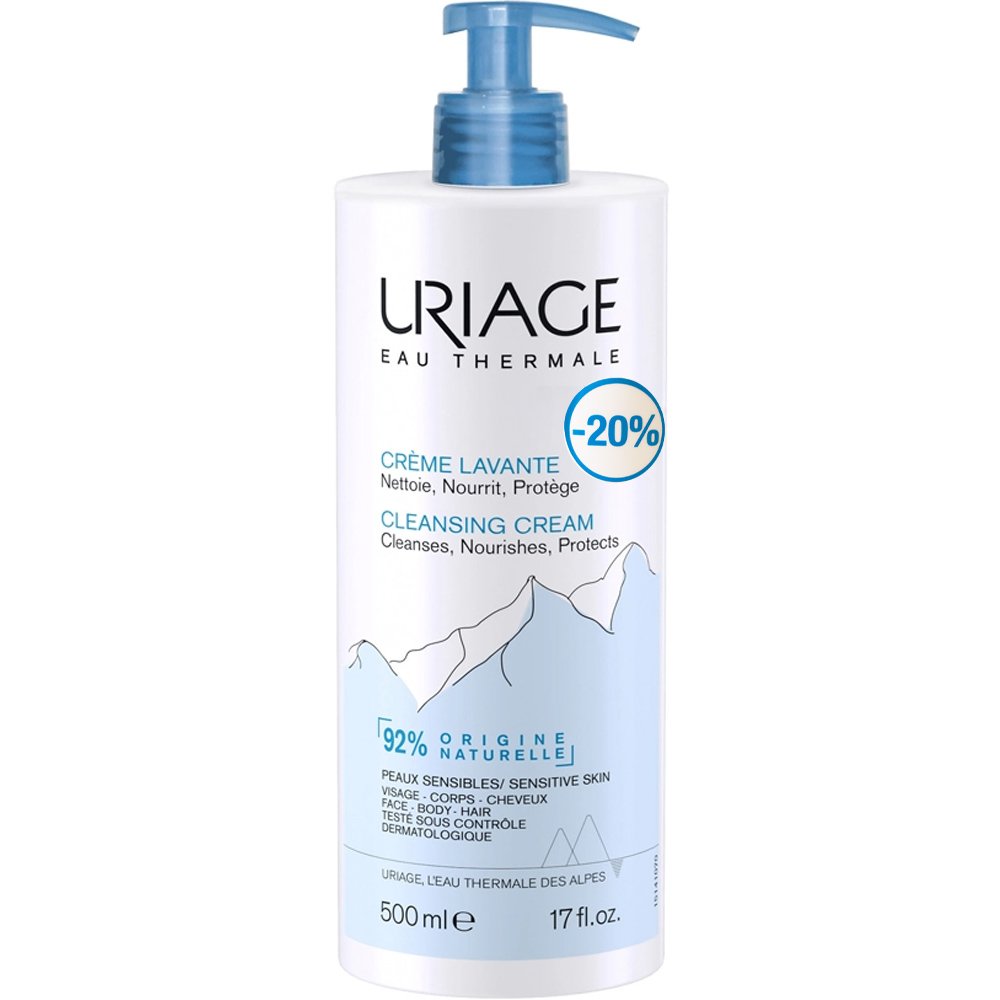 Uriage Cleansing Cream Κρέμα Καθαρισμού για Πρόσωπο, Σώμα & Μαλλιά Ιδανική για Ευαίσθητες Επιδερμίδες 500ml σε Ειδική Τιμή