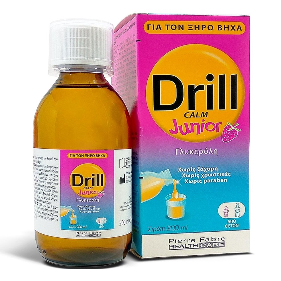 Pierre Fabre Sante Drill Calm Junior Παιδικό Σιρόπι για τον Ξηρό Βήχα Από 6 Ετών 200ml