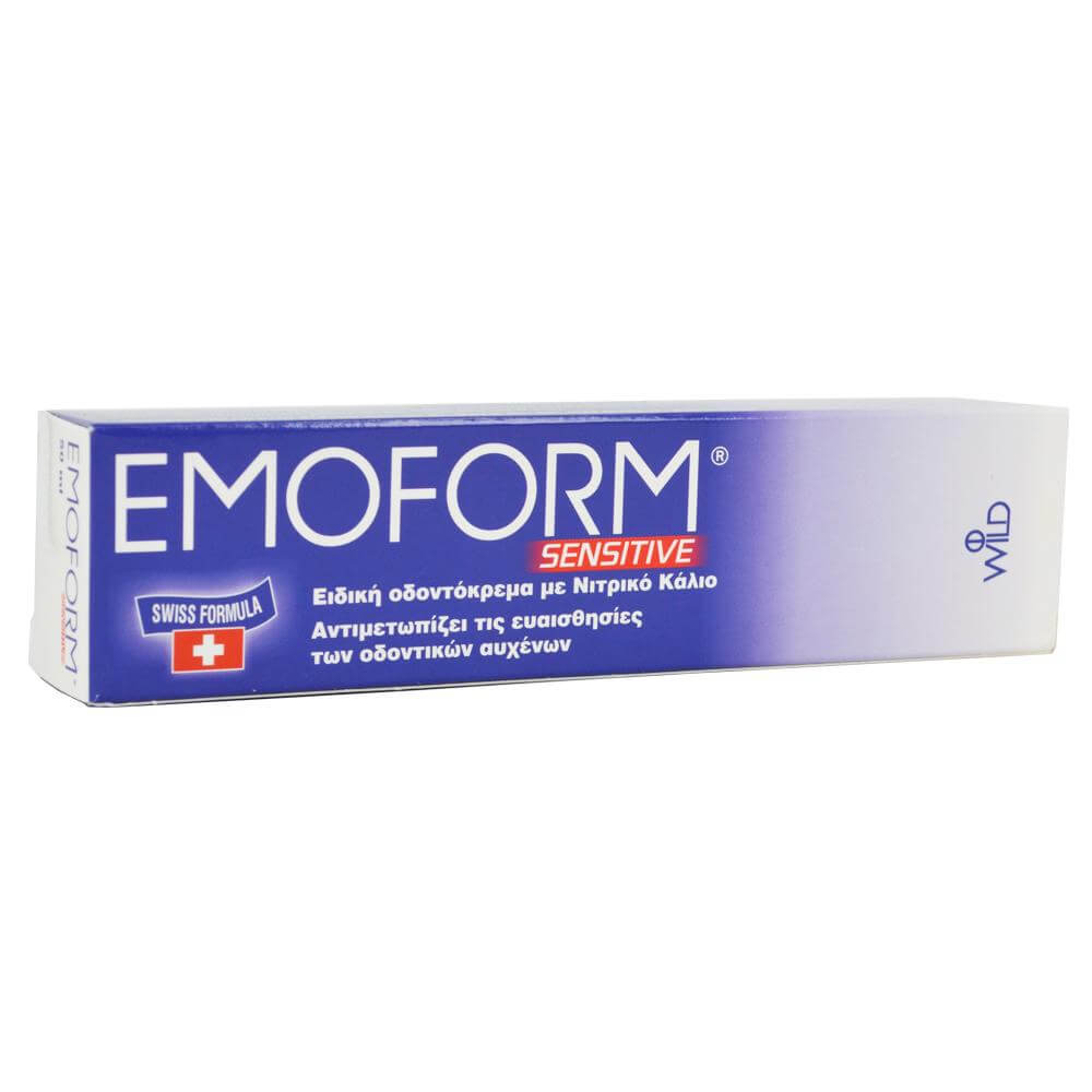 Emoform Sensitive Swiss Ειδική Οδοντόκρεμα με Νιτρικό Κάλιο, Αντιμετωπίζει τις Ευαισθησίες των Οδοντικών Αυχένων 50ml