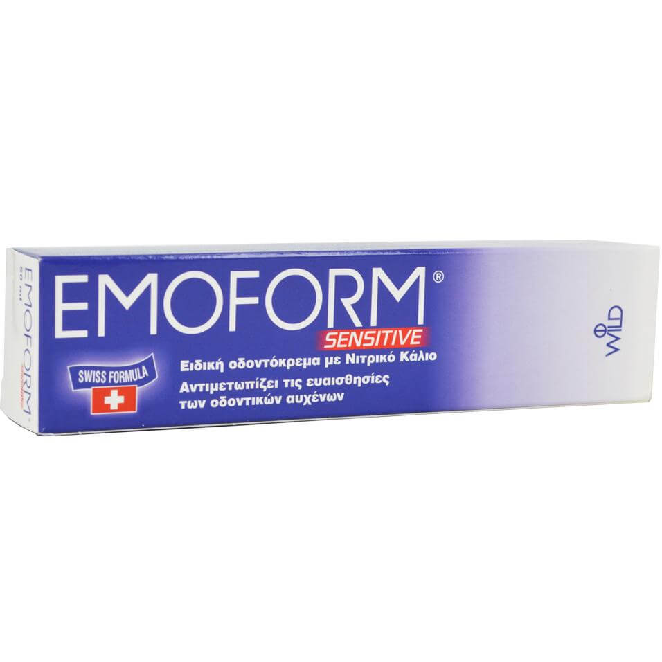 Emoform Sensitive Swiss Ειδική Οδοντόκρεμα με Νιτρικό Κάλιο, Αντιμετωπίζει τις Ευαισθησίες των Οδοντικών Αυχένων 50ml