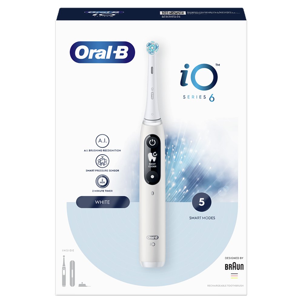 Oral-B iO Series 6 Magnetic White Ηλεκτρική Οδοντόβουρτσα 1 Τεμάχιο