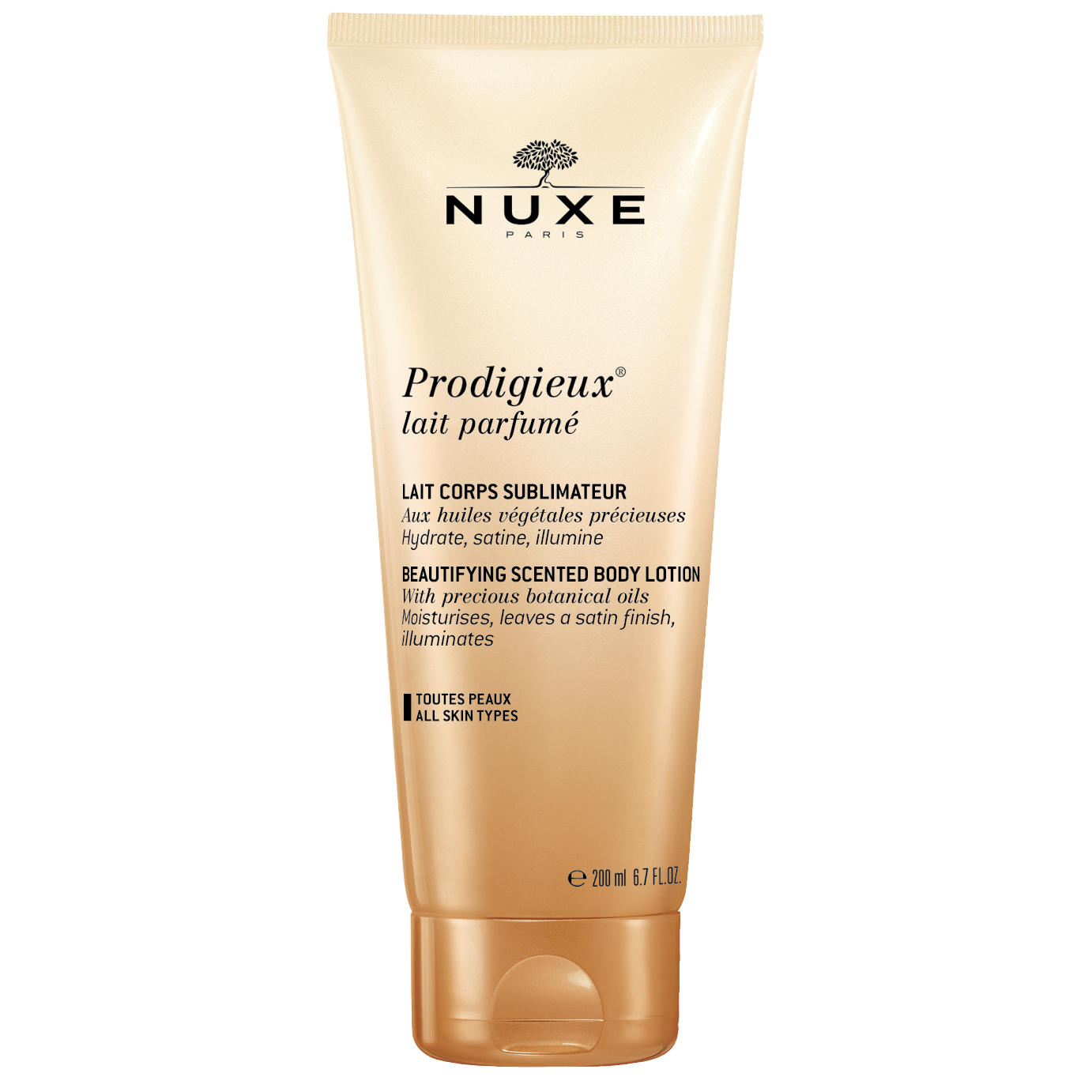 Nuxe Prodigieux Body Lotion Ενυδατώνει, Φωτίζει την Επιδερμίδα & Αφήνει ένα Σατινέ Φινίρισμα, με Πολύτιμα Βοτανικά Έλαια 200ml
