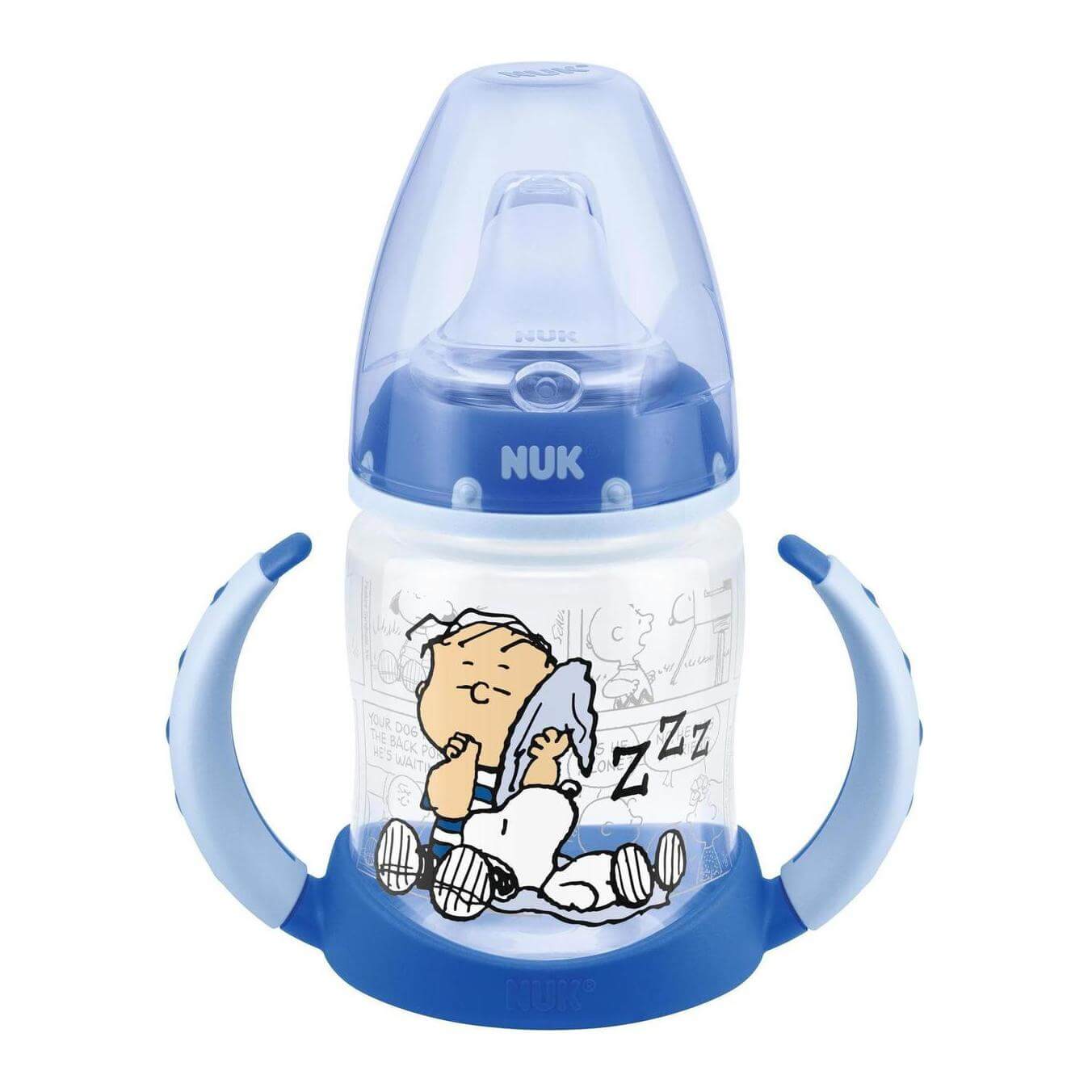 Nuk First Choice Snoopy Peanuts Μπιμπερό Εκπαίδευσης Πολυπροπυλενίου με Λαβές & Ρύγχος Σιλικόνης 6-18m BPA Free 150ml – μαύρο