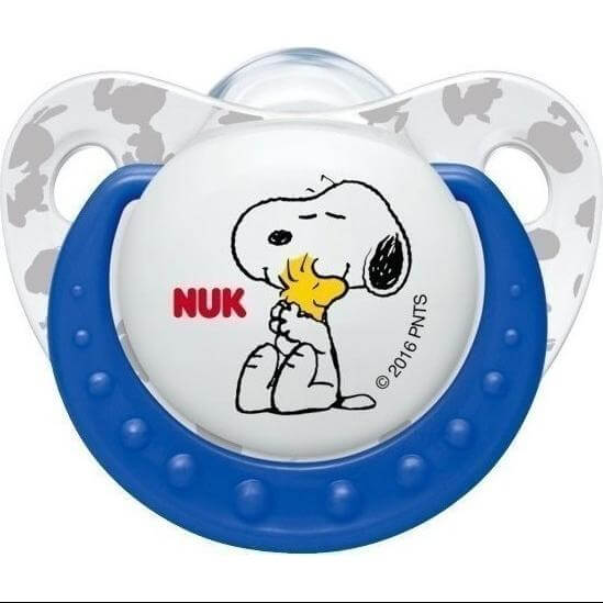 Nuk Trendline Snoopy Peanuts Πιπίλα Σιλικόνης με Κρίκο Χωρίς BPA Μπλε – Μέγεθος 3 (18-36 μηνών)