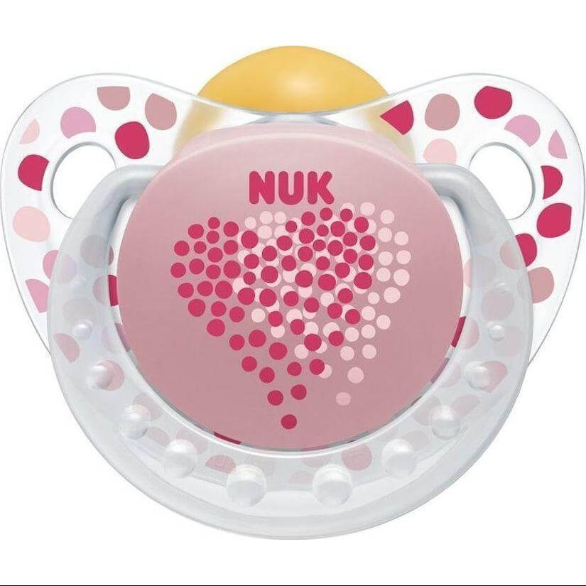 Nuk Trendline Adore Πιπίλα Καουτσούκ με Κρίκο Χωρίς BPA – Μέγεθος 1 (0-6 μηνών)