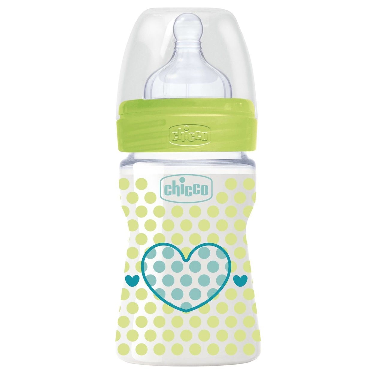 Chicco Well Being Πλαστικό Μπιμπερό με Θηλή Σιλικόνης 0m+ 150ml