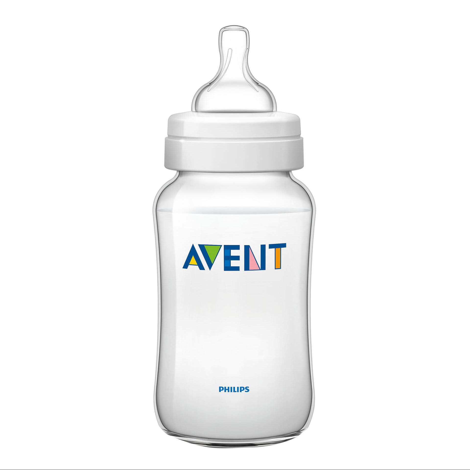Avent Classic+ Πλαστικό Μπιμπερό 3m+ Μηνών με Πιπίλα Σιλικόνης 330ml Χωρίς BPA SCF566/17