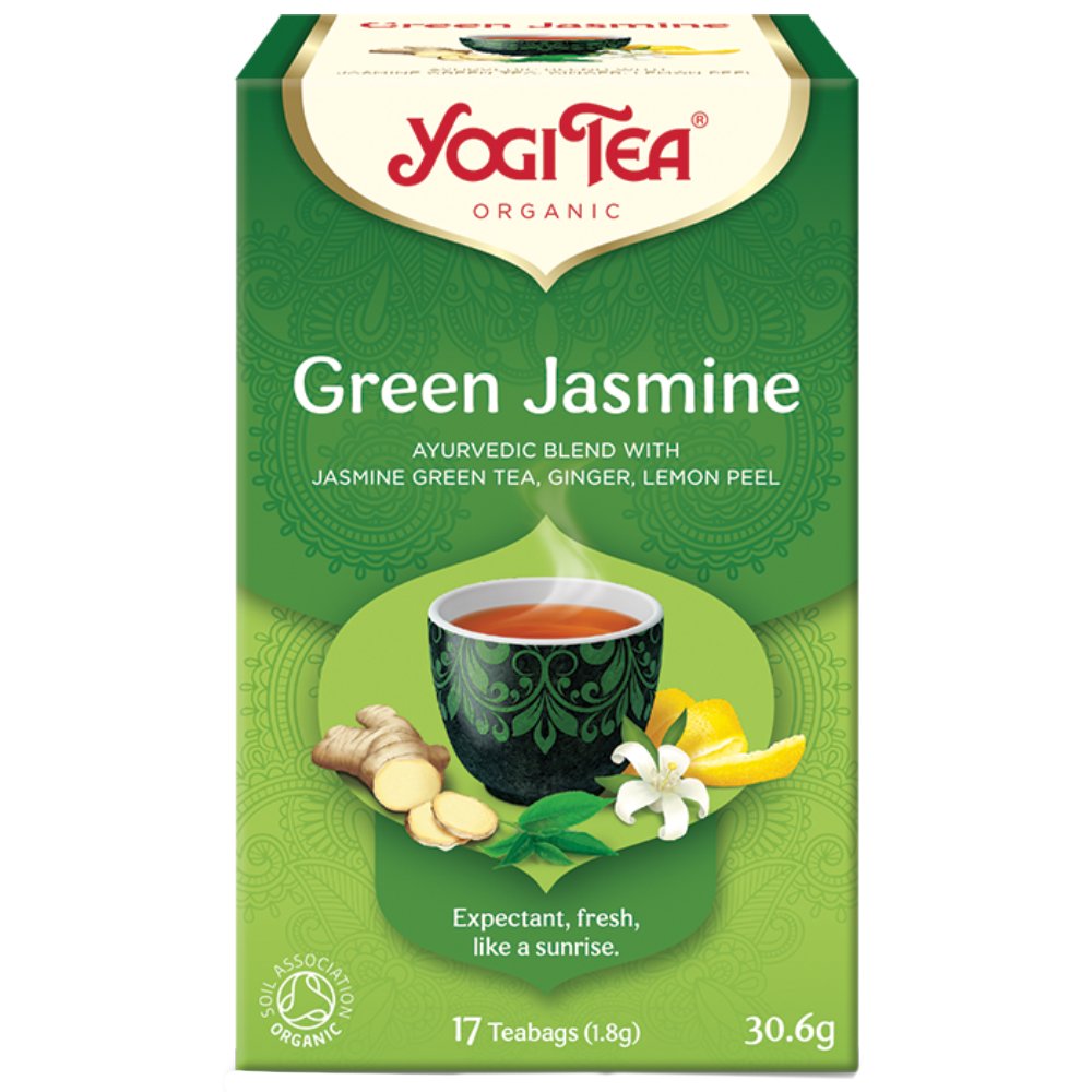 Yogi Tea Yogi Tea Green Jasmine Ρόφημα Βοτάνων με Αρωματικά Άνθη Γιασεμιού & Τζίντζερ για Τόνωση του Οργανισμού 17 Teabags (17 Φακελάκια x 1,8g)