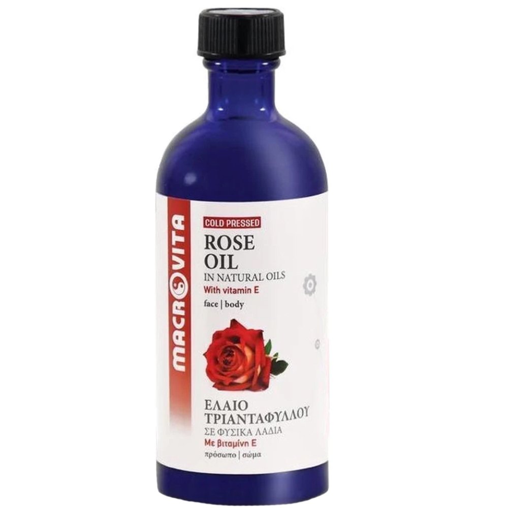 Macrovita Rose With Vitamins E, C & F Face & Body Oil Ενυδατικό Έλαιο Τριαντάφυλλου με Αντιοξειδωτικές, Αντιγηραντικές & Μαλακτικές Ιδιότητες για Απαλό Δέρμα 100ml