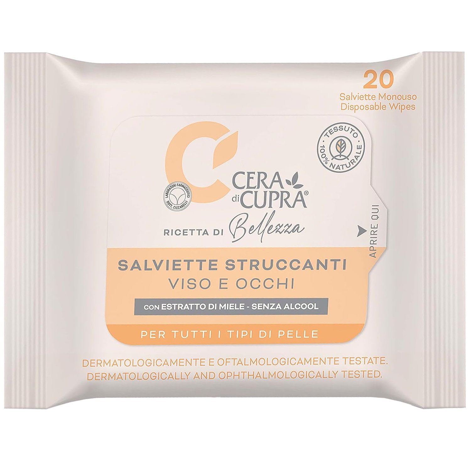 Cera di Cupra Cera di Cupra Make - Up Remover Μαντηλάκια Ντεμακιγιάζ 20 Τεμάχια