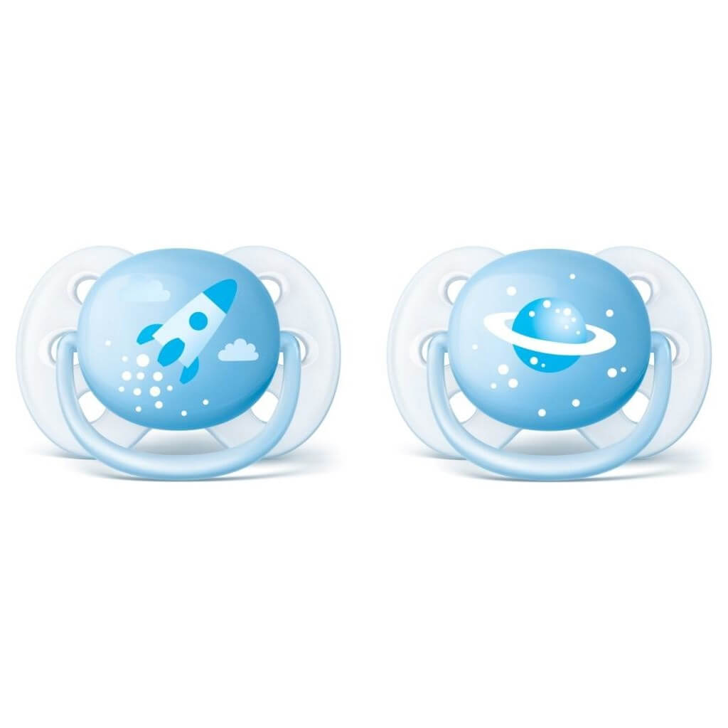 Avent Πιπίλα Σιλικόνης Ultra Soft 0-6m Μπλε 2 τεμ SCF227/20