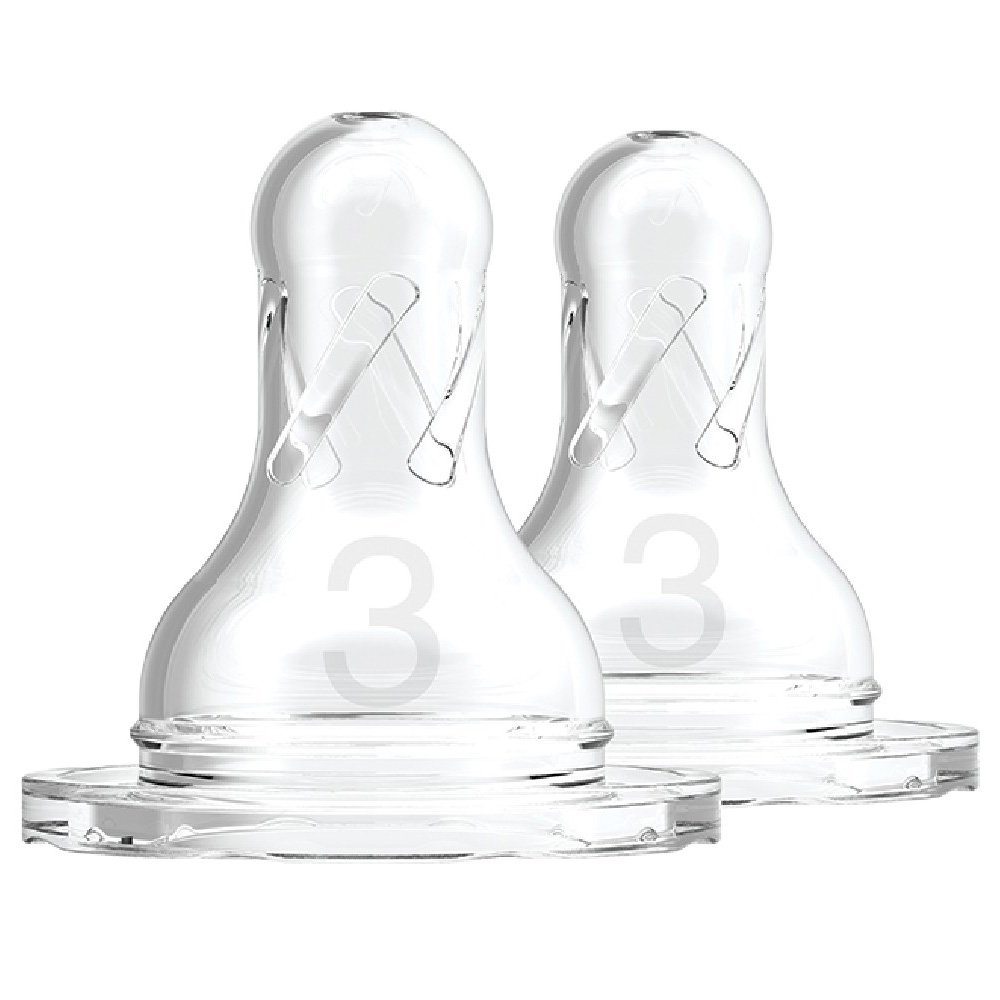 Dr. Brown’s Natural Flow Options+ Level 3 Silicone Teat Θηλή Σιλικόνης για Μέτρια, Γρήγορη Ροή 6-9m 2 Τεμάχια, Κωδ 332